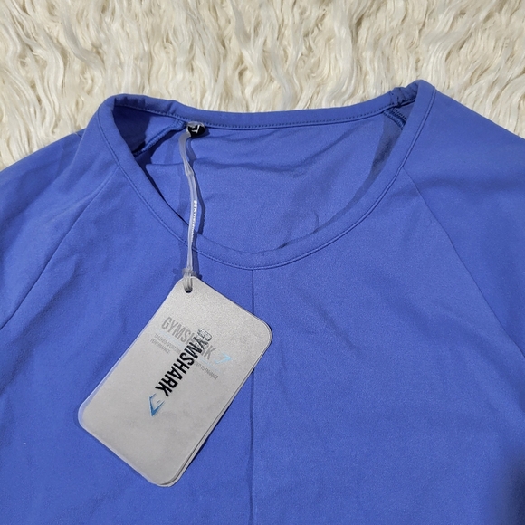 Gymshark x Whitney Simmons Long Sleeve Crop Top Beautiful Blue Size Medium - Picture 6 of 14